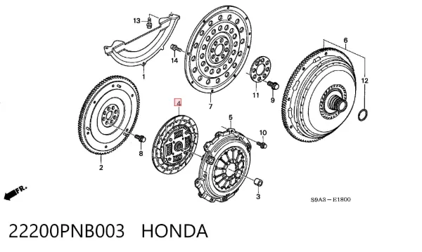 Disco de embrague 22200PNB003 Honda