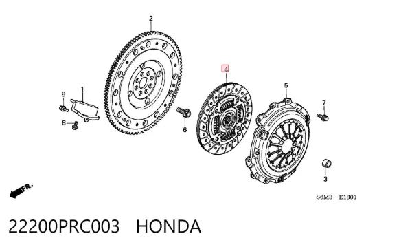 Disco de embrague 22200PRC003 Honda