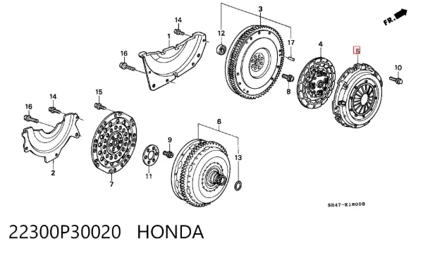 Plato de presión de embrague 22300P30020 Honda