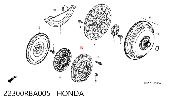 Plato de presión de embrague 22300RBA005 Honda