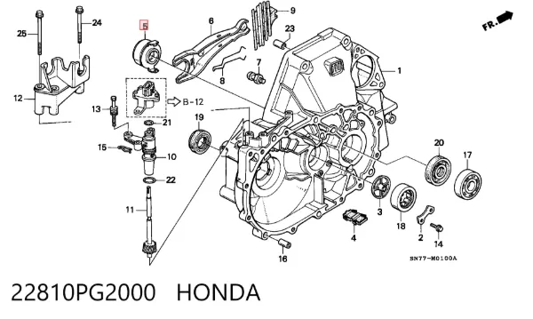 Cojinete de embrague 22810PG2000 Honda