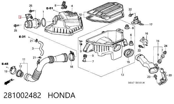 Caudalímetro 281002482 Honda