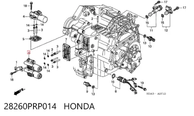 Solenoide de transmisión automática HONDA 28260PRP014