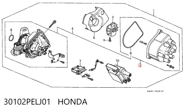 Tapa de distribuidor de encendido 30102PELJ01 Honda