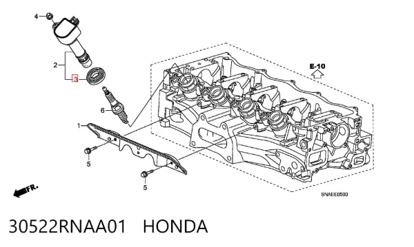 Anillo de sellado del pozo de la bujía 30522RNAA01 Honda