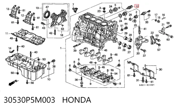 Sensor de detonacion 30530P5M003 Honda
