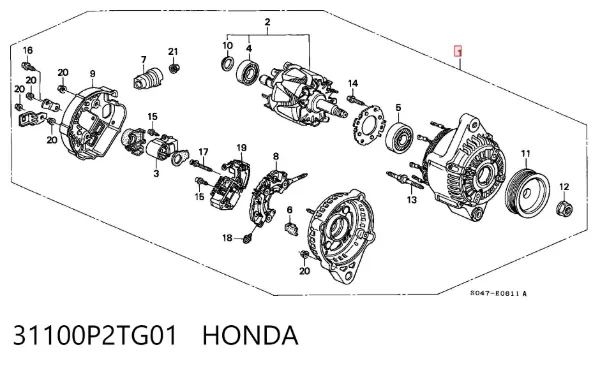 Alternador 31100P2TG01 Honda