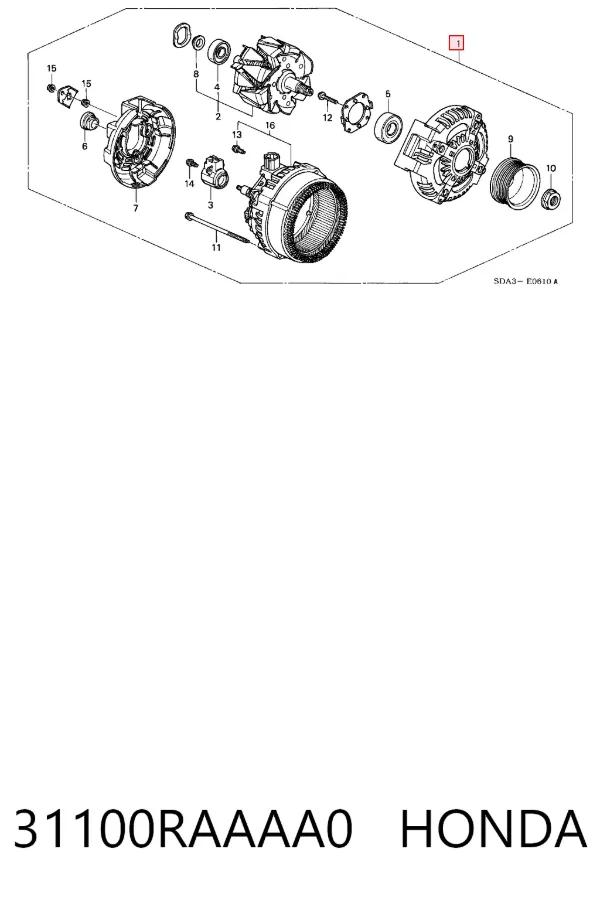 Alternador 31100RAAAA0 Honda