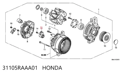 Portaescobillas de alternador HONDA 31105RAAA01