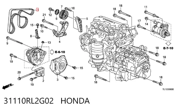 Correa de alternador 31110RL2G02 Honda