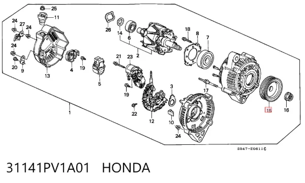 Polea alternador Honda HR-V GH