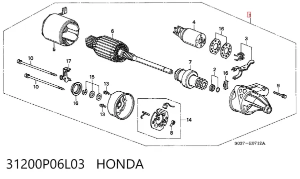 Motor de arranque 31200P06L03 Honda