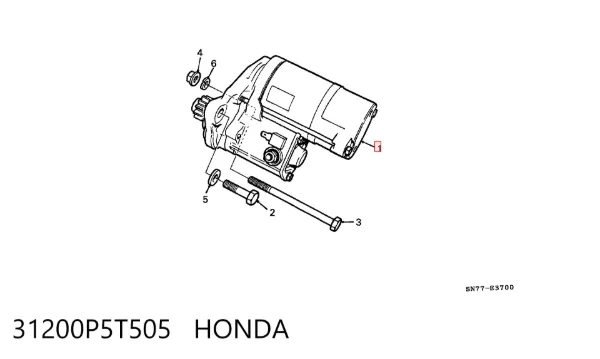 Motor de arranque 31200P5T505 Honda