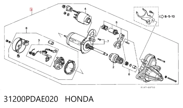 Motor de arranque 31200PDAE020 Honda