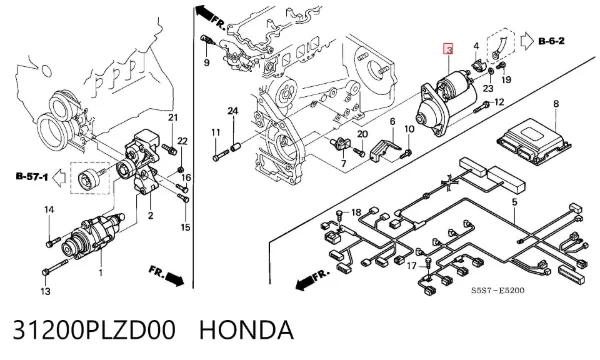 Motor de arranque 31200PLZD00 Honda
