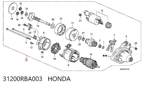 Motor de arranque 31200RBA003 Honda