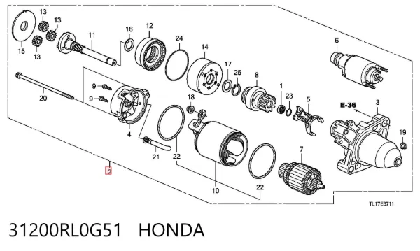 Motor de arranque 31200RL0G51 Honda