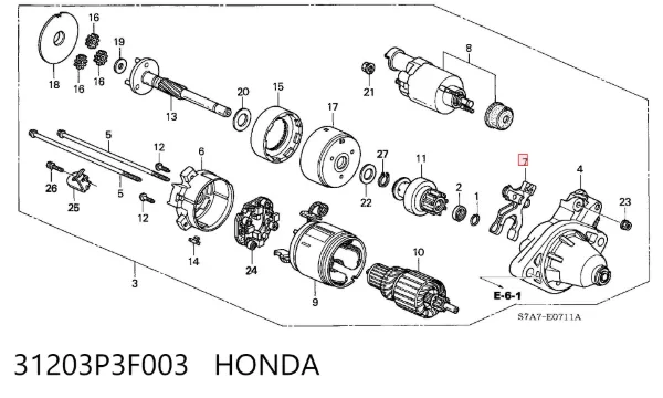 Horquilla de arranque 31203P3F003 Honda