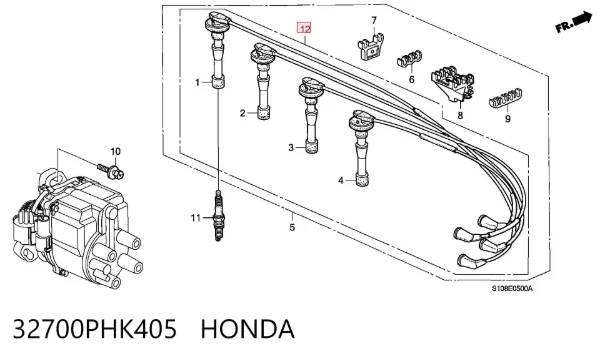 Cables de bujías 32700PHK405 Honda