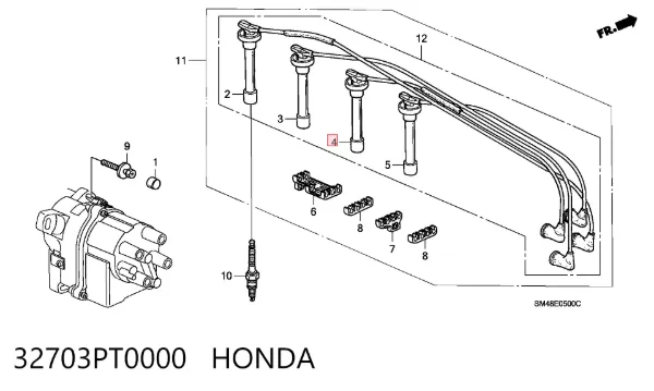 Cables de bujías 32703PT0000 Honda