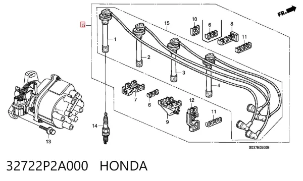 Cables de bujías 32722P2A000 Honda