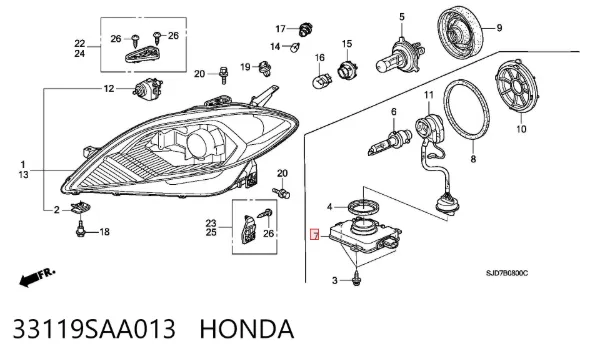 Centralita, faros xenon 33119SAA013 Honda