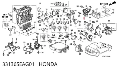 Sensor de nivel de carrocería delantero HONDA 33136SEAG01