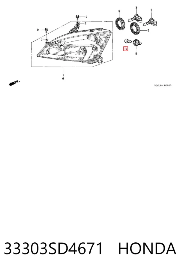 Lámpara de intermitente 33303SD4671 Honda