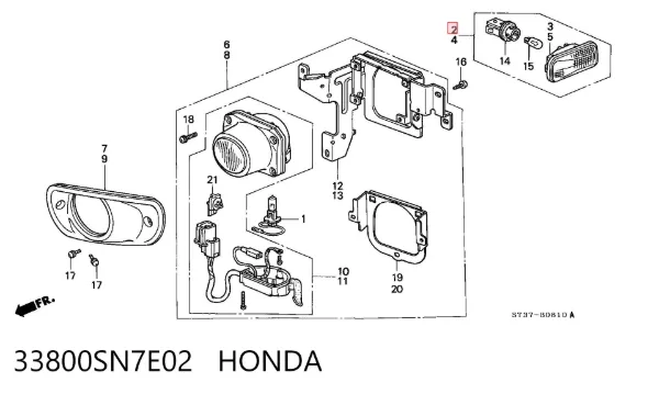 Luz intermitente de guardabarros derecho 33800SN7E02 Honda