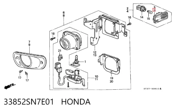 Faro izquierdo 33852SN7E01 Honda