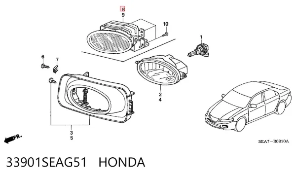 Faro antiniebla derecho 33901SEAG51 Honda
