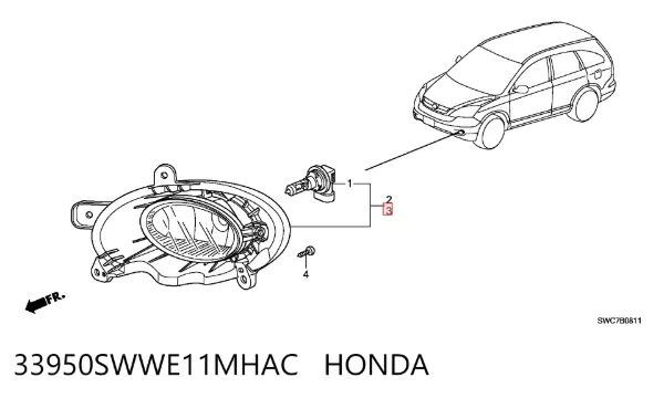 Luz antiniebla izquierdo 33950SWWE11MHAC Honda