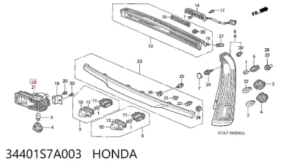 Luz trasera de parachoques derecha HONDA 34401S7A003