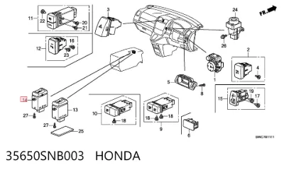 Botón de encendido de calefacción del asiento HONDA 35650SNB003