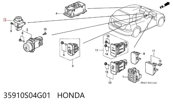 Interruptor de emergencia de combustible 35910S04G01 Honda