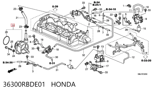 Bomba de vacío 36300RBDE01 Honda