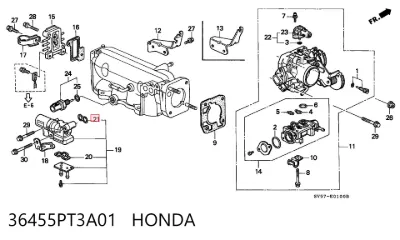 Junta de válvula de ralentí (regulador) HONDA 36455PT3A01