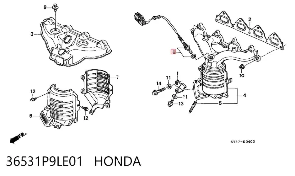 Sonda lambda 36531P9LE01 Honda