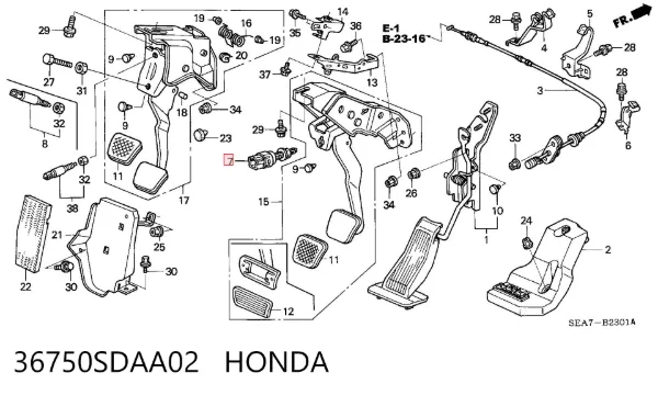 Interruptor de luz de freno 36750SDAA02 Honda