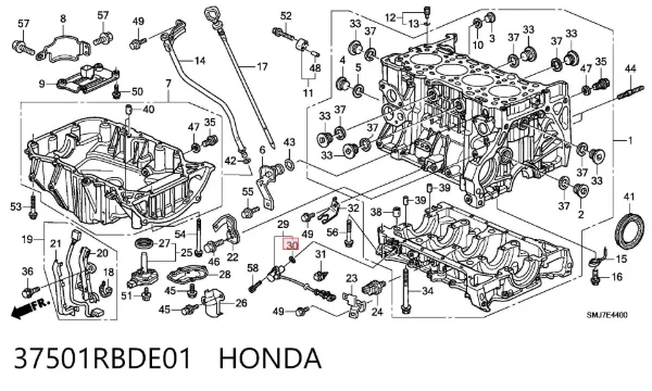 Junta de colector de admisión 37501RBDE01 Honda