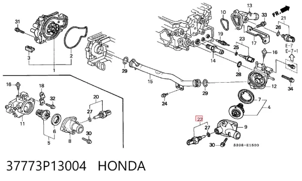 Sensor de temperatura 37773P13004 Honda