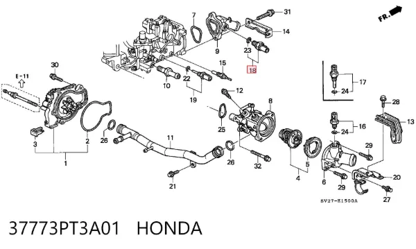 Sensor de temperatura 37773PT3A01 Honda