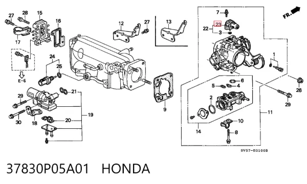 Sensor de presión del colector de admisión 37830P05A01 Honda