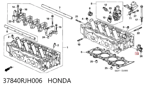 Sensor de árbol de levas 37840RJH006 Honda