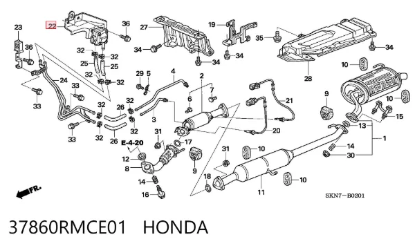 Sensor de presion gases de escape 37860RMCE01 Honda