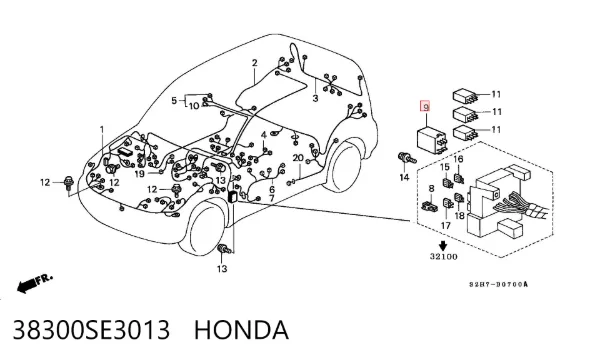 Relé de intermitentes 38300SE3013 Honda