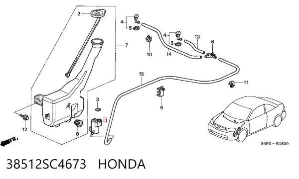 Motor limpiaparabrisas, trasera 38512SC4673 Honda