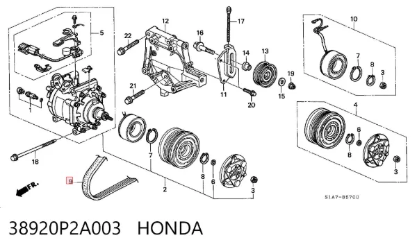 Correa de alternador 38920P2A003 Honda