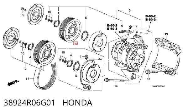  38924R06G01 Honda