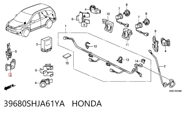 Sensor de estacionamiento delantero 39680SHJA61YA Honda